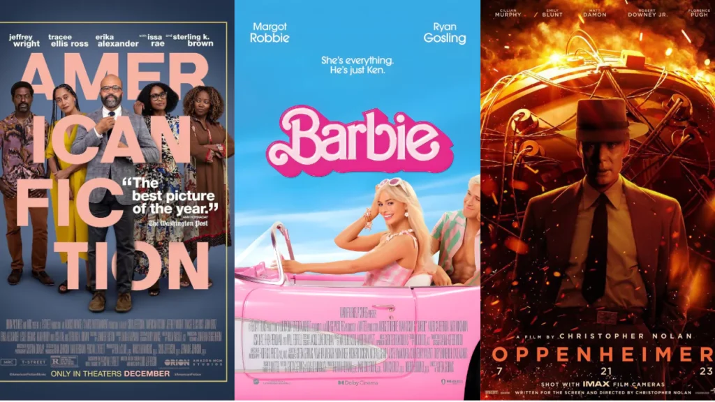 “American Fiction,” “Barbie,” and “Oppenheimer”